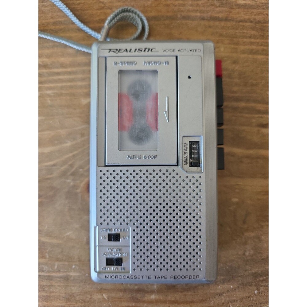 Realistic Audio Cassette Recorder Micro18 14 1042 Voice Actuated Handheld Works